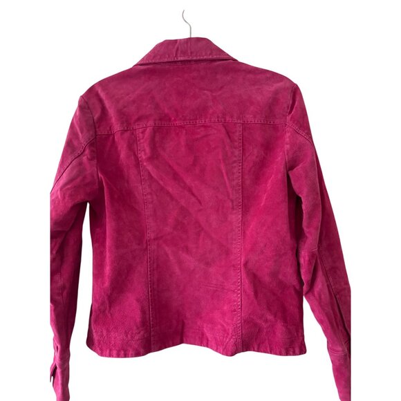 Live A Little Womens Pink Leather Snap Button Collared Jacket Size S - Picture 3 of 8